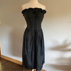 Vintage Strapless Ruffled Taffeta Dress